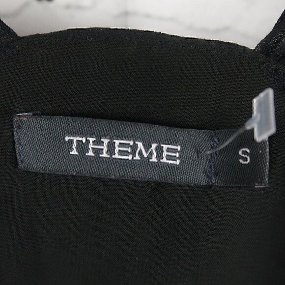 THEME BLACK SLEEVELESS SEMI SHEER MIDI DRESS WITH AZTEC BEADED DETAIL SIZE SMALL - Picture 2 of 9